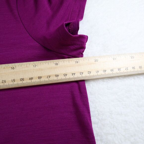 J Jill Wearever Womens S Knit Top Split-Neck Fuchsia Dark Pink - Picture 4 of 5